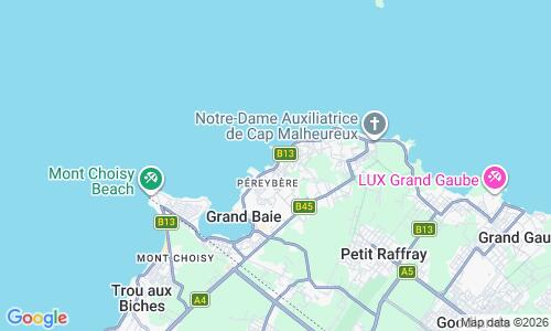 Ausschnitt der Weltkarte zu Pereybere Beach