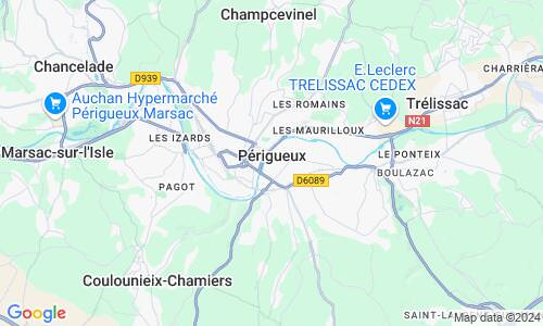 Ausschnitt der Weltkarte zu Périgueux