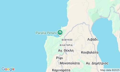 Ausschnitt der Weltkarte zu Petani Beach