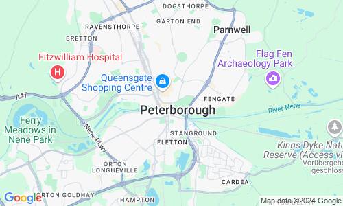Ausschnitt der Weltkarte zu Peterborough