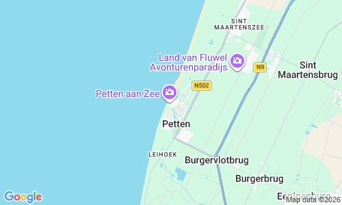 Ausschnitt der Weltkarte zu Petten Strand