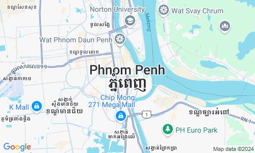 Ausschnitt der Weltkarte zu Phnom Penh