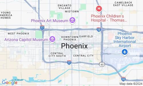 Ausschnitt der Weltkarte zu Phoenix