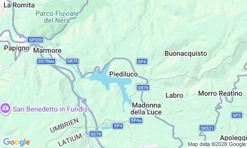 Ausschnitt der Weltkarte zu Piediluco Strand
