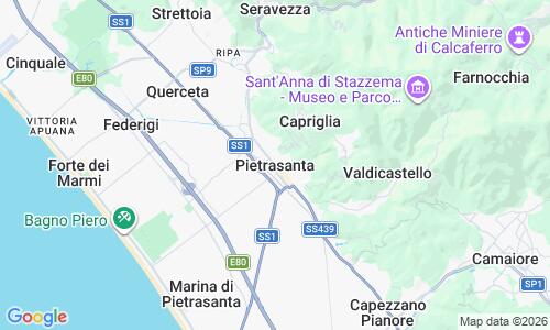 Ausschnitt der Weltkarte zu Pietrasanta Strand