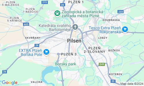 Ausschnitt der Weltkarte zu Pilsen