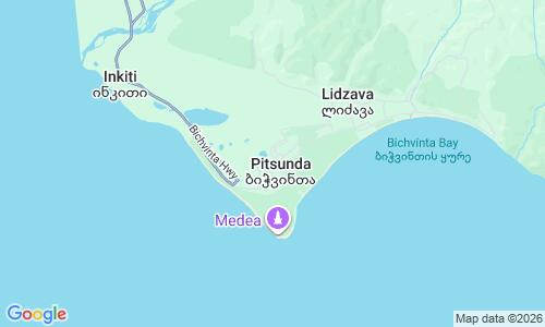 Ausschnitt der Weltkarte zu Pitsunda Strand