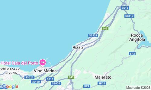 Ausschnitt der Weltkarte zu Pizzo Beach