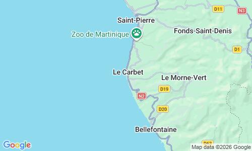 Ausschnitt der Weltkarte zu Plage Carbet