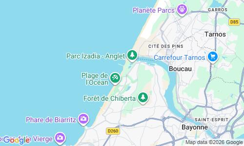 Ausschnitt der Weltkarte zu Plage Cavaliers Anglet