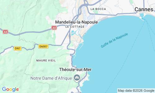 Ausschnitt der Weltkarte zu Plage Chateau Mandelieu la Napoule
