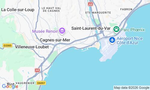 Ausschnitt der Weltkarte zu Plage Cros de Cagnes
