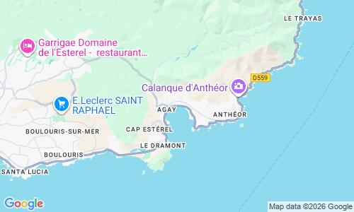 Ausschnitt der Weltkarte zu Plage d'Agay
