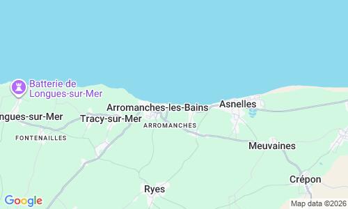 Ausschnitt der Weltkarte zu Plage d'Arromanches