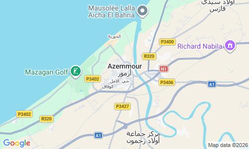 Ausschnitt der Weltkarte zu Plage d'Azemmour