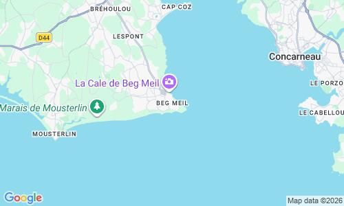 Ausschnitt der Weltkarte zu Plage de Beg-Meil