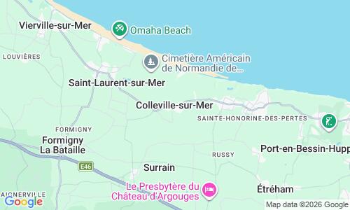 Ausschnitt der Weltkarte zu Plage de Colleville-sur-Mer