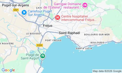Ausschnitt der Weltkarte zu Plage de Fréjus