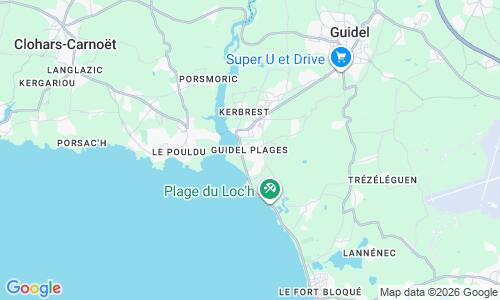 Ausschnitt der Weltkarte zu Plage de Guidel