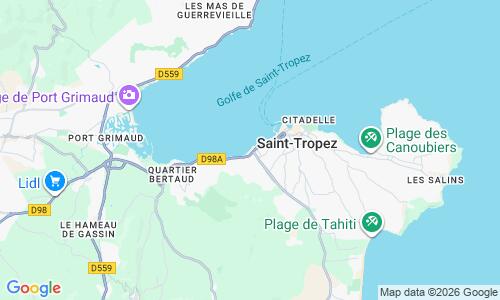 Ausschnitt der Weltkarte zu Plage de la Bouillabaisse