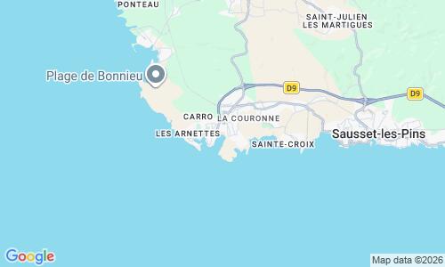 Ausschnitt der Weltkarte zu Plage de la Couronne (Istres)