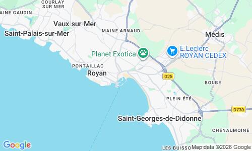 Ausschnitt der Weltkarte zu Plage de la Grande-Conche, Royan