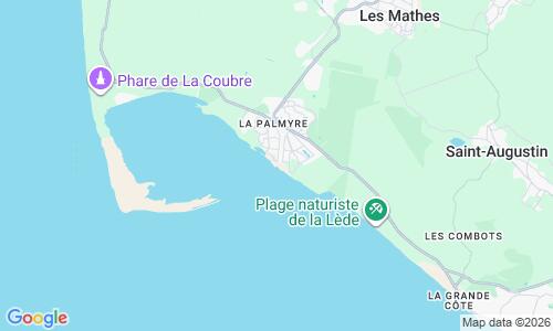 Ausschnitt der Weltkarte zu Plage de La Palmyre, Les Mathes