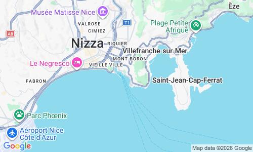 Ausschnitt der Weltkarte zu Plage de la Réserve