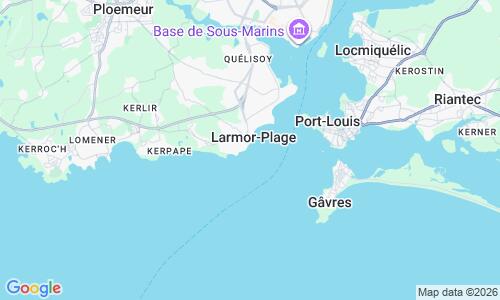Ausschnitt der Weltkarte zu Plage de Larmor-Plage