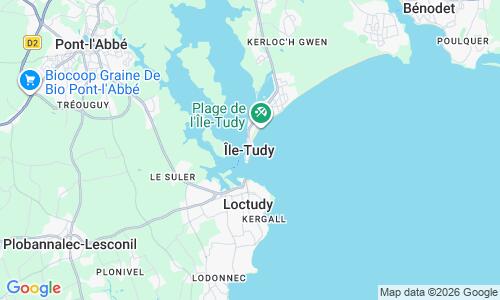 Ausschnitt der Weltkarte zu Plage de l'Ile-Tudy