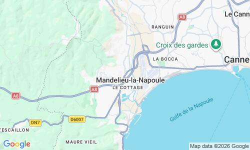 Ausschnitt der Weltkarte zu Plage de Napoule Mandelieu la Napoule