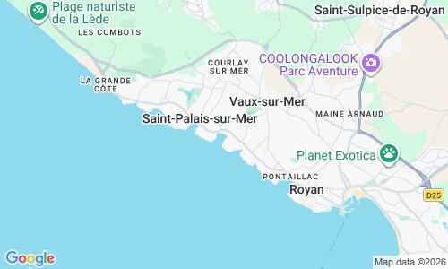 Ausschnitt der Weltkarte zu Plage de Nauzan, Vaux-sur-Mer