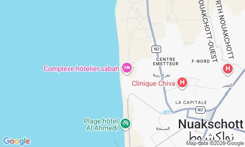 Ausschnit der Weltkarte zu Plage de Nouakchott