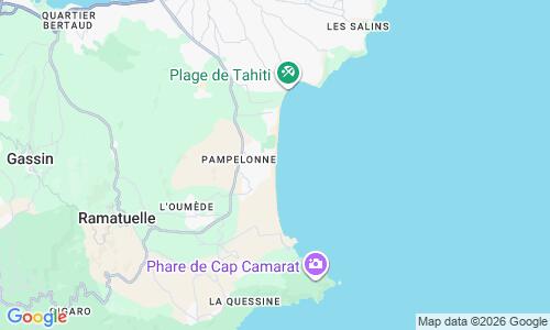 Ausschnitt der Weltkarte zu Plage de Pampelonne