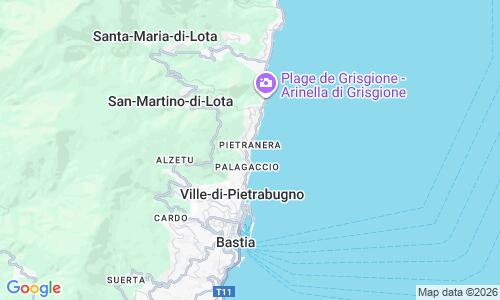 Ausschnitt der Weltkarte zu Plage de Pietranera
