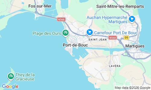 Ausschnitt der Weltkarte zu Plage de Port-de-Bouc