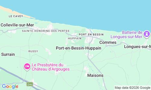 Ausschnitt der Weltkarte zu Plage de Port-en-Bessin