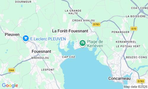 Ausschnitt der Weltkarte zu Plage de Port-la-Foret