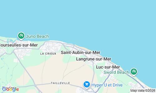 Ausschnitt der Weltkarte zu Plage de Saint-Aubin-sur-Mer