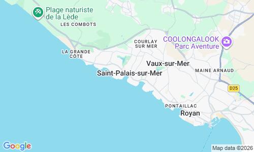 Ausschnitt der Weltkarte zu Plage de Saint-Palais, Saint-Palais-sur-Mer