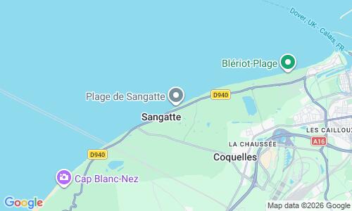 Ausschnitt der Weltkarte zu Plage de Sangatte