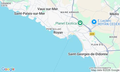 Ausschnitt der Weltkarte zu Plage du Chay, Royan