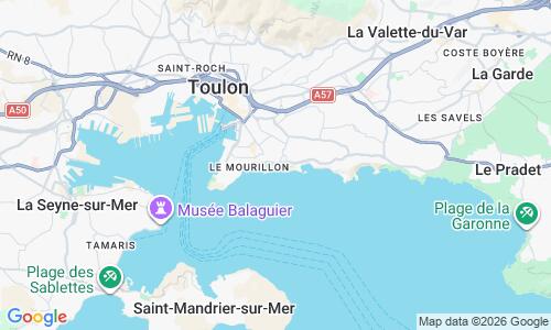 Ausschnitt der Weltkarte zu Plage du Mourillon