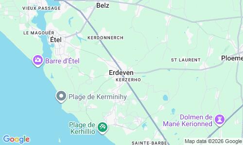 Ausschnitt der Weltkarte zu Plage Men Du Erdeven