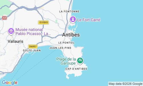 Ausschnitt der Weltkarte zu Plage Ponteil Antibes