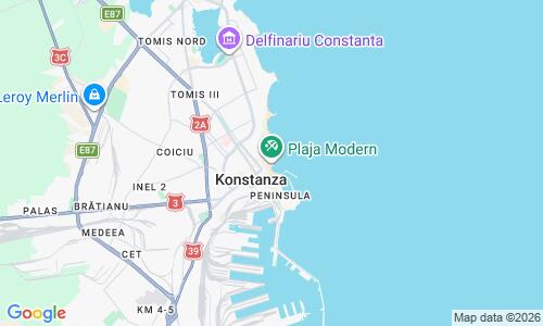 Ausschnitt der Weltkarte zu Plaja Modern (Constanța)
