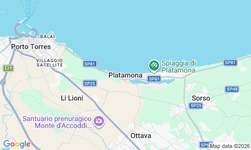 Ausschnitt der Weltkarte zu Platamona Strand