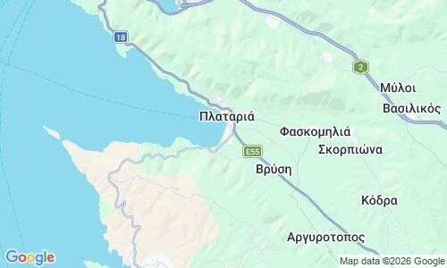 Ausschnitt der Weltkarte zu Plataria Beach