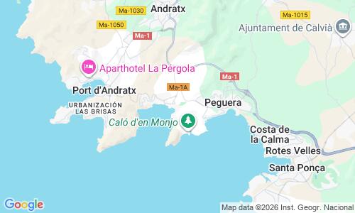 Ausschnitt der Weltkarte zu Platja de Camp de Mar