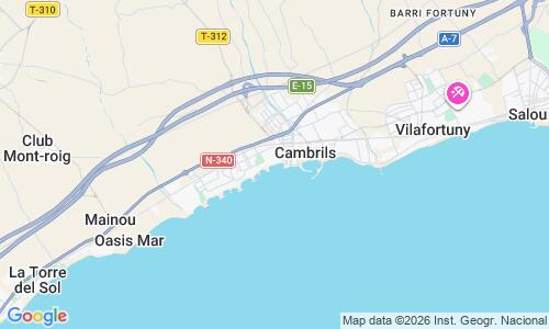 Ausschnitt der Weltkarte zu Platja de la Llosa